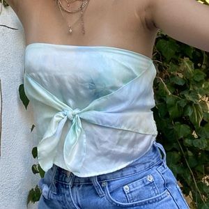 Blue Tie Dye Bandeau Top